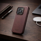 Mujjo iPhone 17 Pro Skal Full Leather Case MagSafe Bronze Red
