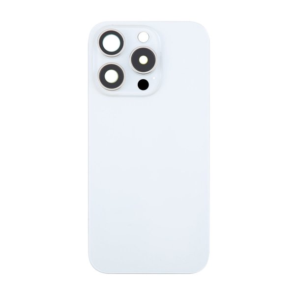 iPhone 16 Pro Baksida Glas med Magnet och Kameralins - Vit Titan
