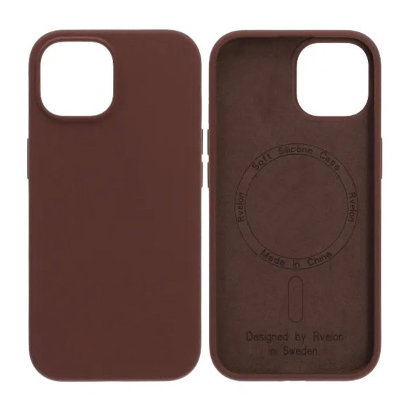Rvelon iPhone 15 Skal Silikon MagSafe Brun