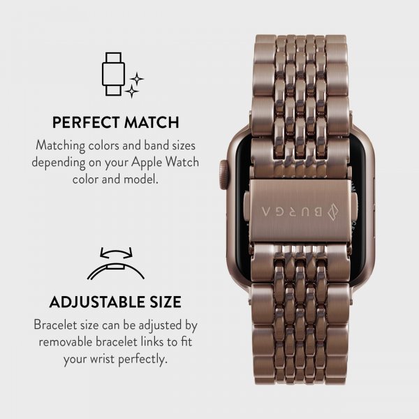 Burga Apple Watch 38/40/41/42mm Armband Metal Roseguld