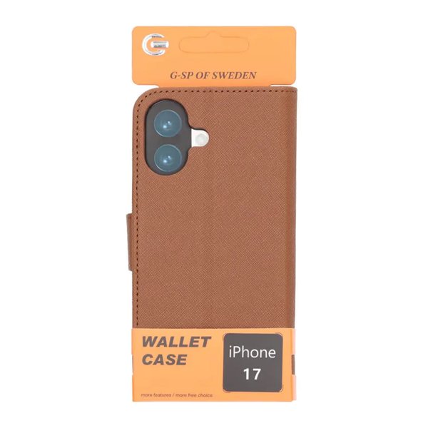 iPhone 17 Fodral med Kortfack Stativfunktion Brun