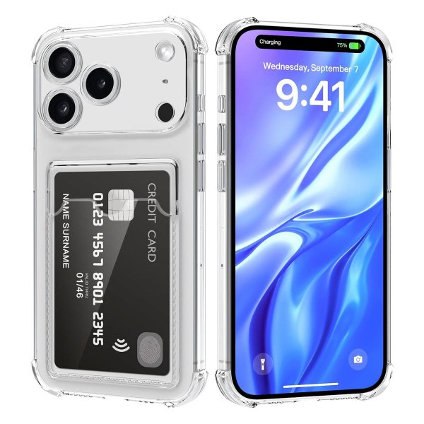 iPhone 17 Pro Skal Korthållare Transparent
