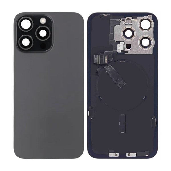 iPhone 15 Pro Max Baksida Glas Komplett OEM - Svart