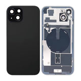 iPhone 15 Plus Baksida Glas med smådelar - Svart