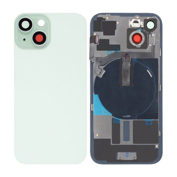 iPhone 15 Baksida Glas med smådelar - Grön