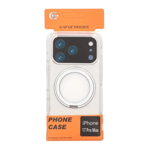 iPhone 17 Pro Max Skal Roterbart MagSafe Stativ Transparent