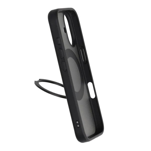 iPhone 17 Skal Roterbart MagSafe Stativ Svart