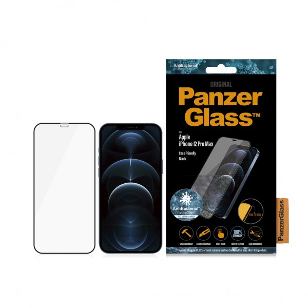 PanzerGlass iPhone 12 Pro Max Skärmskydd Edge-to-Edge Case Friendly