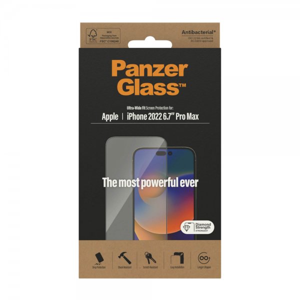 PanzerGlass iPhone 14 Pro Max Skärmskydd Ultra-Wide Fit