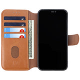 Rvelon iPhone 12/iPhone 12 Pro Fodral Utfällbart Kortfack Brun