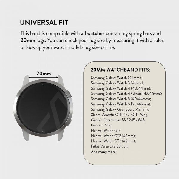 Burga Samsung Galaxy Watch 20mm Armband Metal Silver Guld