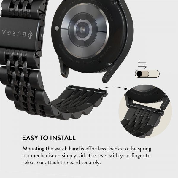 Burga Samsung Galaxy Watch 22mm Armband Metal Svart