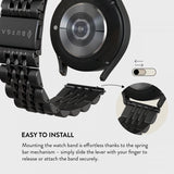 Burga Samsung Galaxy Watch 20mm Armband Metal Svart