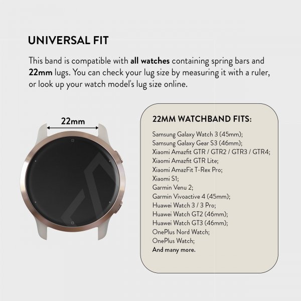 Burga Samsung Galaxy Watch 22mm Armband Metal Roseguld