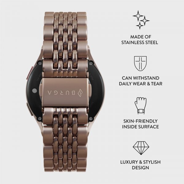 Burga Samsung Galaxy Watch 22mm Armband Metal Roseguld