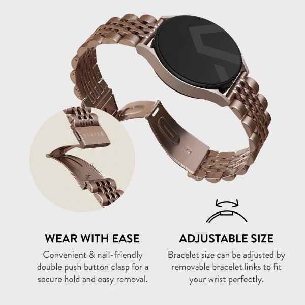 Burga Samsung Galaxy Watch 22mm Armband Metal Roseguld
