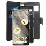 Puro Google Pixel 7 Fodral Wallet Detachable 2 in 1 Svart