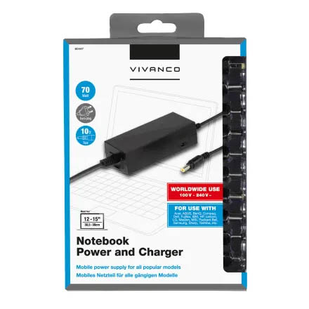 Vivanco Universal Laddare för Laptops 70W