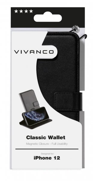 Vivanco iPhone 12 Mini Fodral Classic Wallet Svart