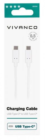 Vivanco Kabel Charging Cable USB-C/USB-C 2.0 0.5m Vit