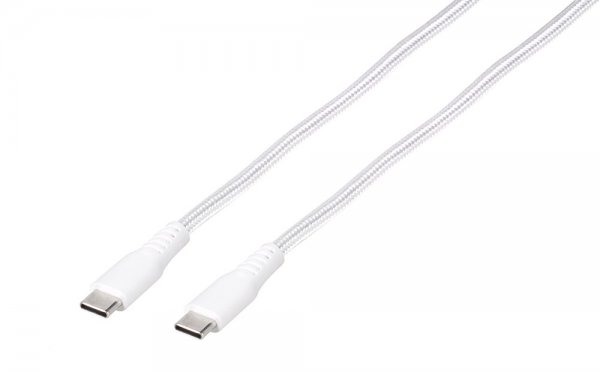 Vivanco Kabel Longlife Braided USB-C/USB-C 0.5m Vit