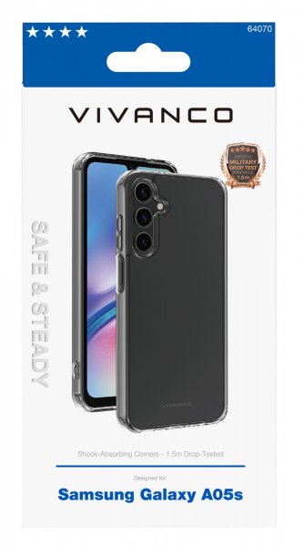 Vivanco Samsung Galaxy A05s Skal Safe & Steady Transparent