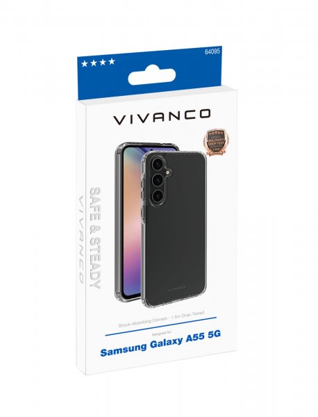 Vivanco Samsung Galaxy A55 Skal Safe & Steady Transparent