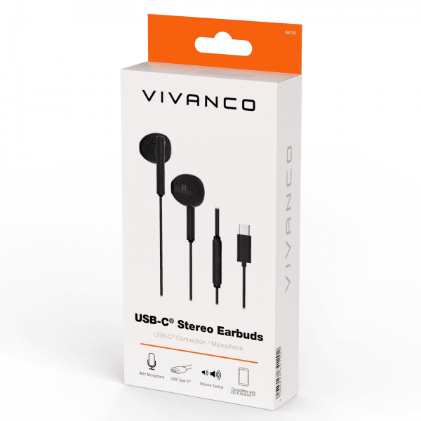 Vivanco Hörlurar Smart Pro USB-C In-Ear Headset Svart
