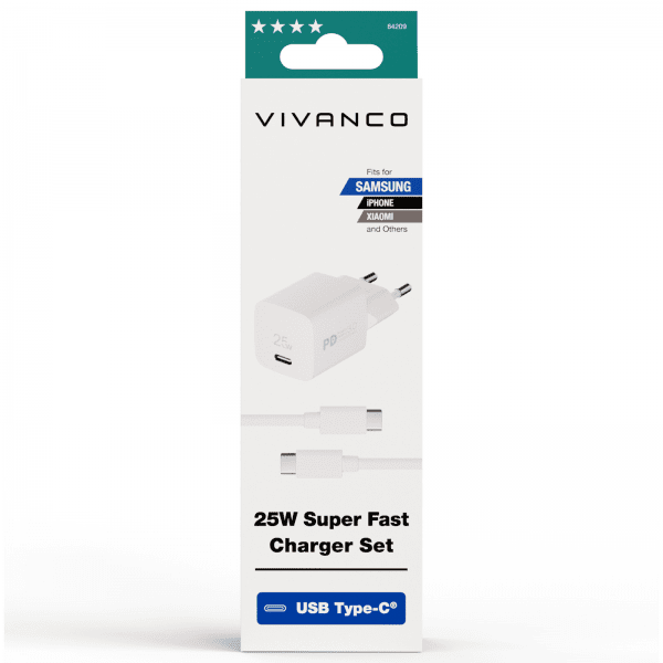 Vivanco Samsung Laddare med Kabel 25W Super Fast Charger Set