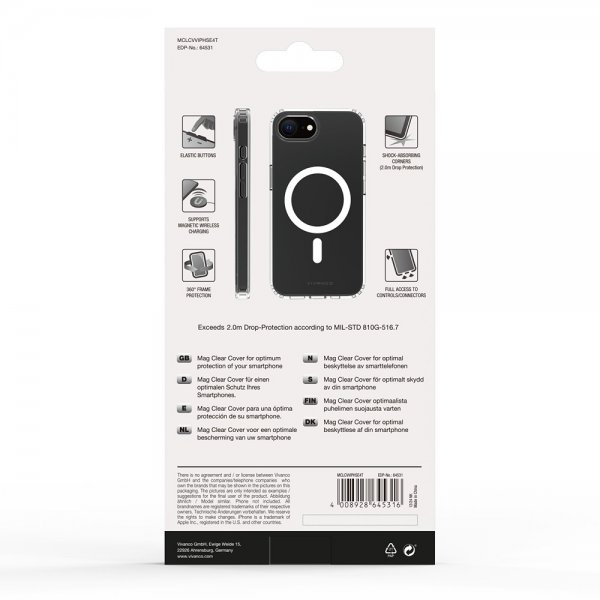 Vivanco iPhone 16e/17e Skal Mag Clear Transparent