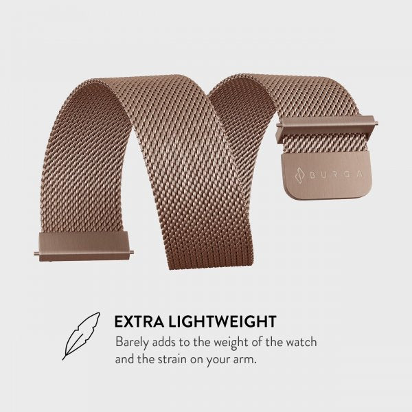 Burga Samsung Galaxy Watch 20mm Armband Metal Mesh Roseguld