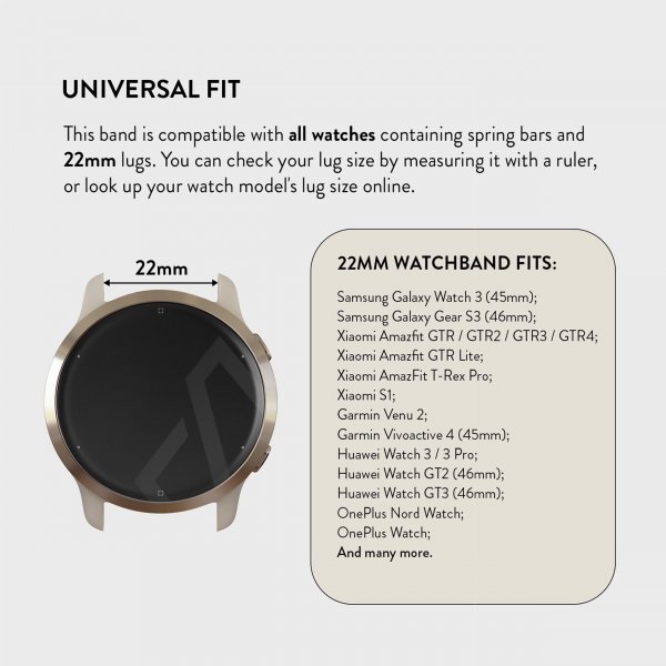 Burga Samsung Galaxy Watch 22mm Armband Metal Mesh Guld