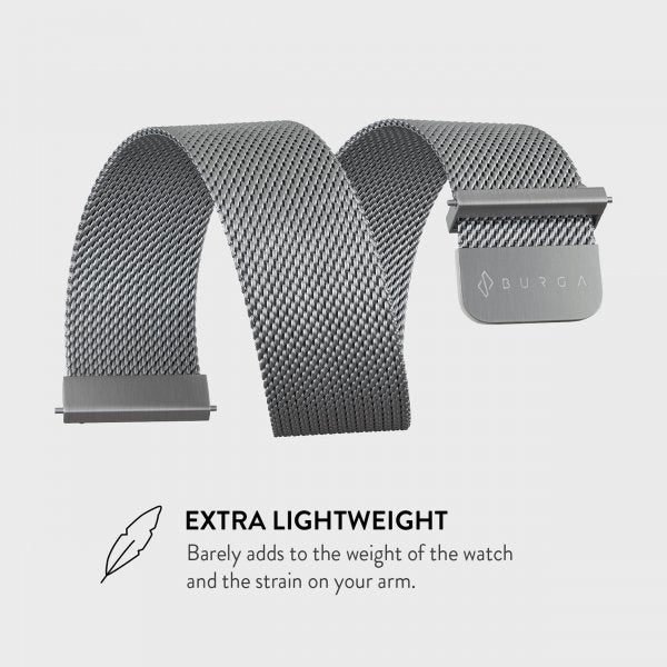 Burga Samsung Galaxy Watch 22mm Armband Metal Mesh Silver