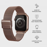 Burga Apple Watch 44/45/46mm/Ultra 49mm Armband Mesh Elegance Roseguld