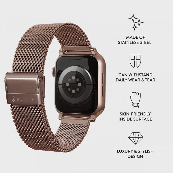 Burga Apple Watch 38/40/41/42mm Armband Mesh Elegance Roseguld