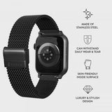 Burga Apple Watch 44/45/46mm/Ultra 49mm Armband Mesh Elegance Svart