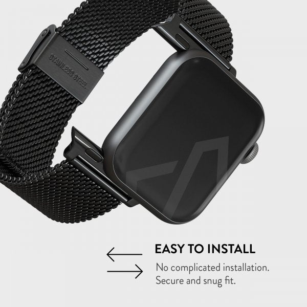 Burga Apple Watch 44/45/46mm/Ultra 49mm Armband Mesh Elegance Svart