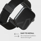 Burga Apple Watch 44/45/46mm/Ultra 49mm Armband Mesh Elegance Svart