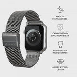 Burga Apple Watch 44/45/46mm/Ultra 49mm Armband Mesh Elegance Silver