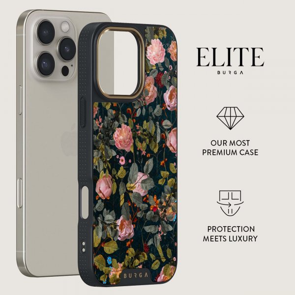Burga iPhone 16 Skal Elite Dark MagSafe Bloomy Garden