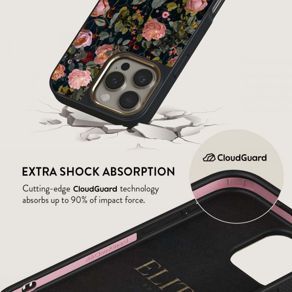Burga iPhone 15 Skal Elite Dark MagSafe Bloomy Garden