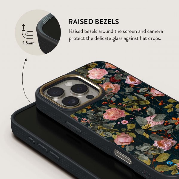 Burga iPhone 16 Pro Max Skal Elite Dark MagSafe Bloomy Garden