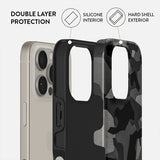 Burga iPhone 15 Skal Tough Night Black Camo
