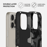 Burga iPhone 16 Skal Tough Night Black Camouflage