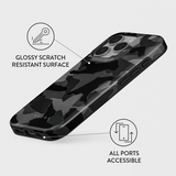 Burga iPhone 16 Skal Tough Night Black Camouflage
