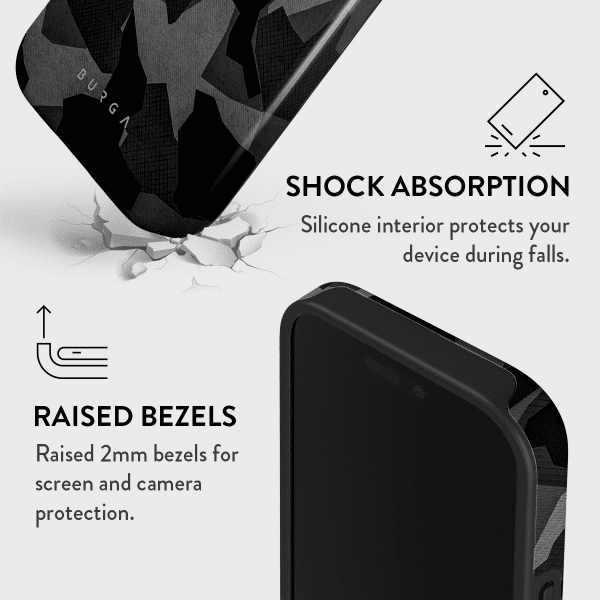 Burga iPhone 16 Skal Tough MagSafe Night Black Camouflage