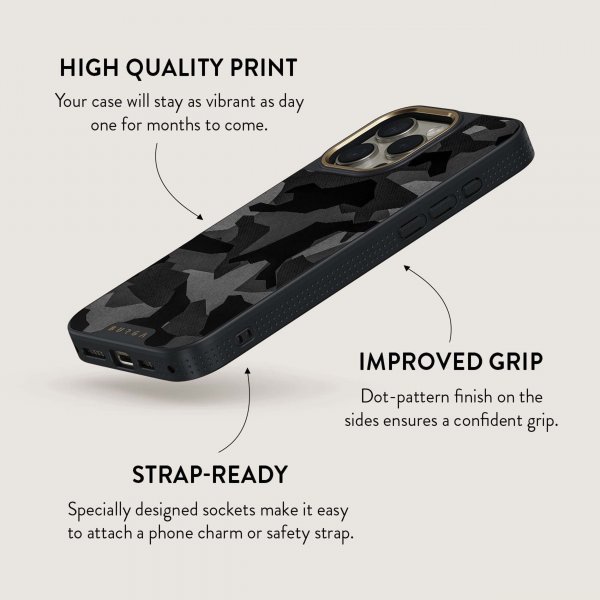 Burga iPhone 16 Pro Skal Elite Dark MagSafe Night Black Camo