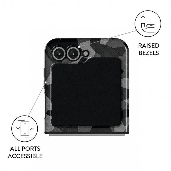 Burga Samsung Galaxy Z Flip 6 Skal Tough Night Black Camo