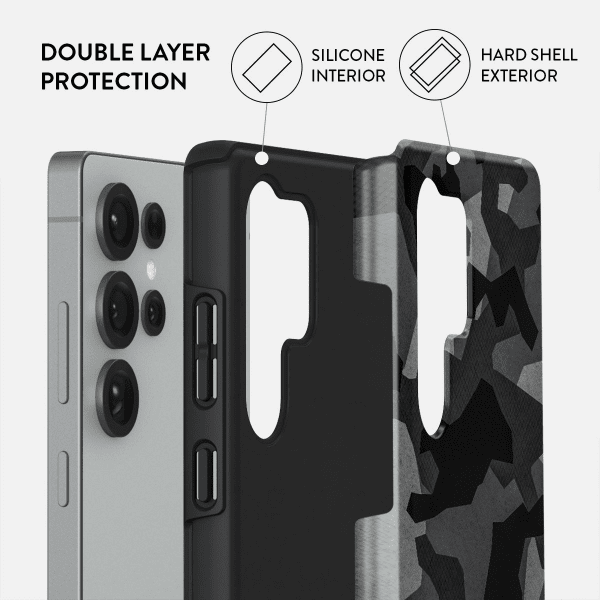 Burga Samsung Galaxy S25 Plus Skal Tough Night Black Camo
