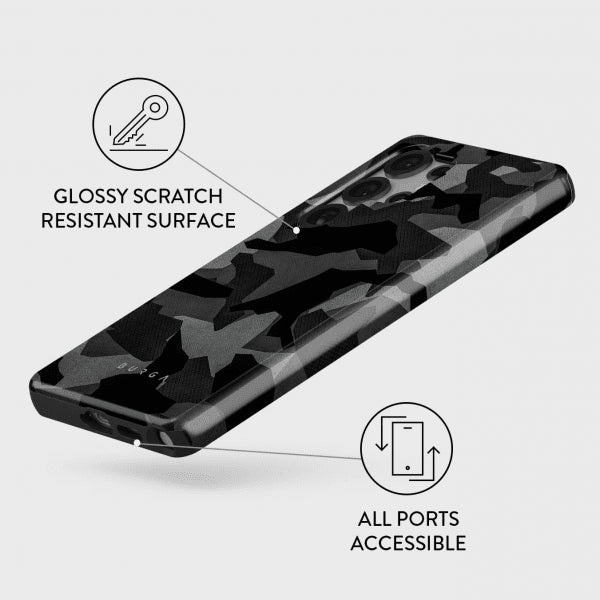 Burga Samsung Galaxy S25 Skal Tough Night Black Camo